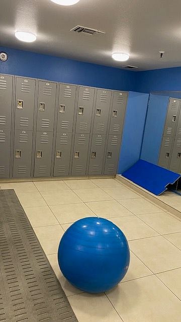 Locker-room in gym.