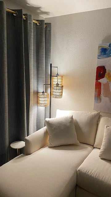 Soft lighting for reading, relaxing.