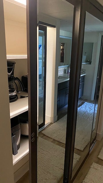 Beautiful closets with loaded pantry! Includes air fryer, personal blender, crockpot, toaster and coffee maker.