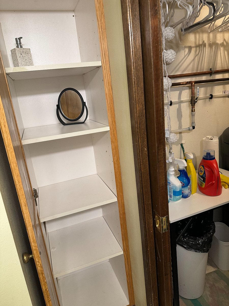 Lots of storage in bathroom
