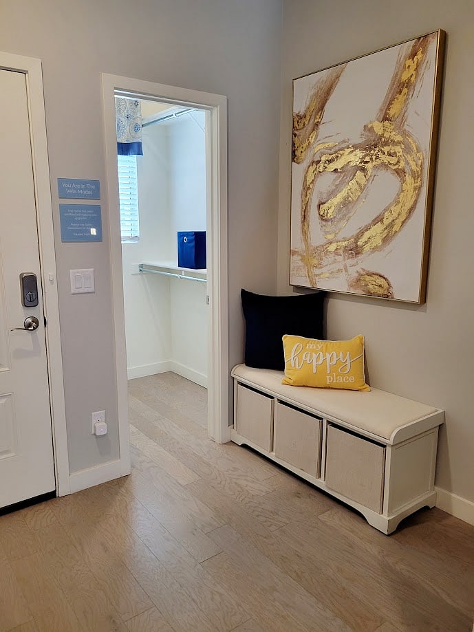 Entry Hall & closet - all doors with programmable electronic key pads