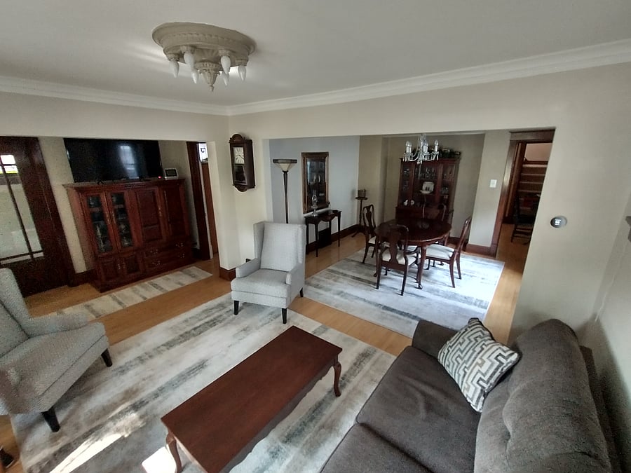 Foyer, Living Room, Dining Room