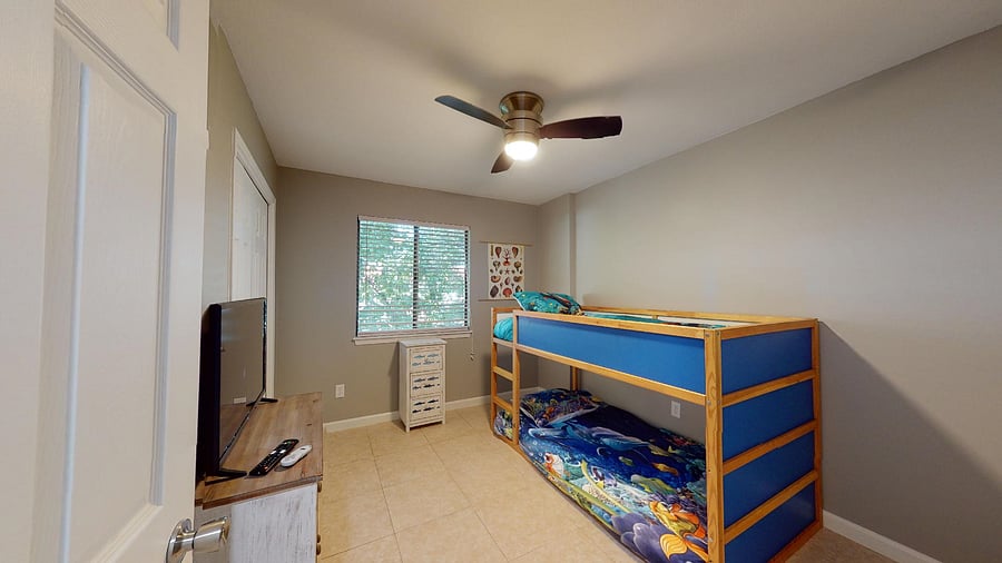 Bedroom 3. Bunk beds can be replaced with a Queen Bed