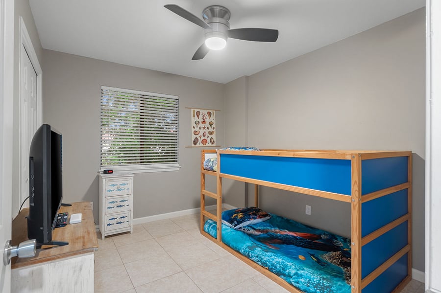 3rd bedroom with twin bunks. Can be changed out for queen bed.
