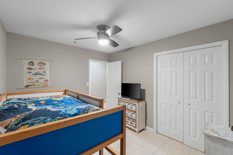 3rd bedroom with twin bunks. Can be changed out for queen bed.