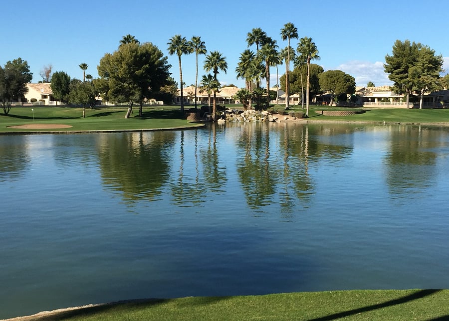 Nicely maintained. lawns and golf course 