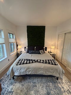 This cozy bedroom is more than just a pretty spaceits a sleep sanctuary. The King mattress, a guest favorite, has earned glowing reviews on Airbnb and VRBO from even the most sensitive sleepers, many of whom say it gave them their best nights rest in ages. Some have loved it so much, theyve asked where they can get one for themselves.