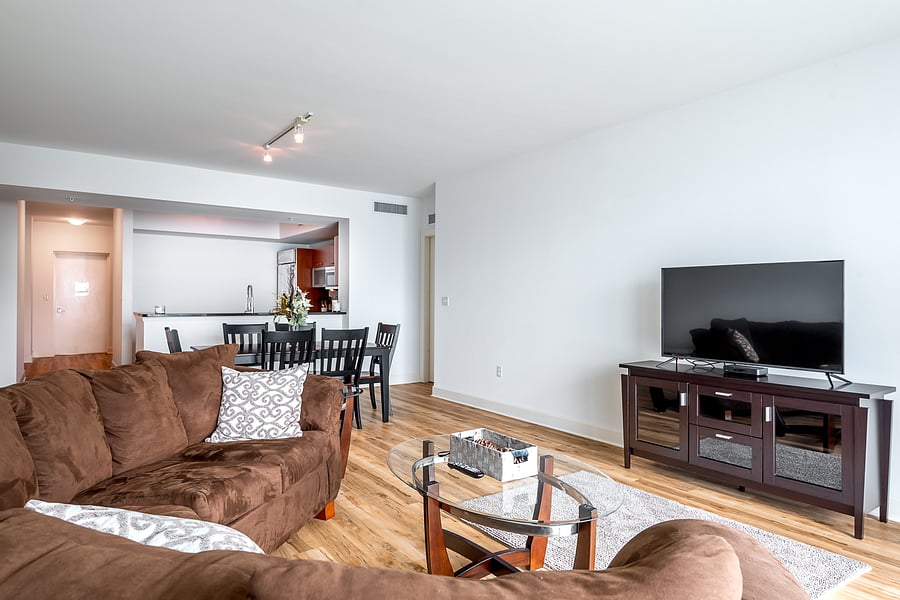 Living room with smart TV