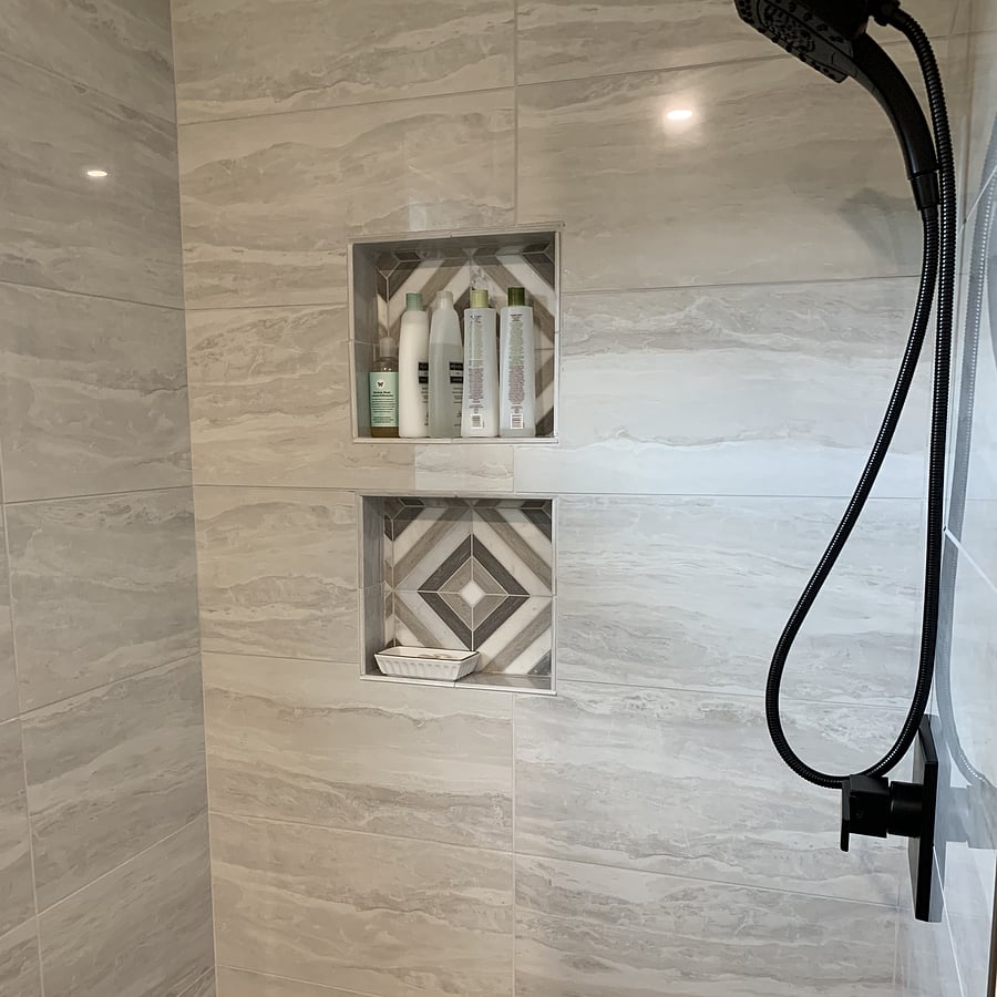 Shower with detachable shower head.