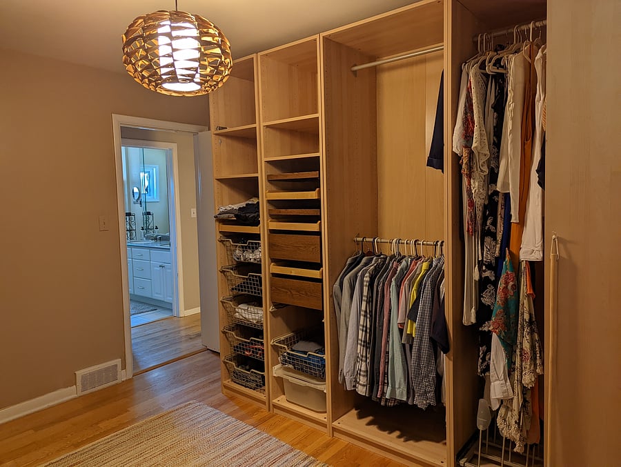 Built in walk-in closet with plenty of storage for numerous tenants