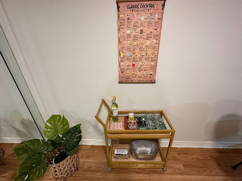 Bar cart for entertaining