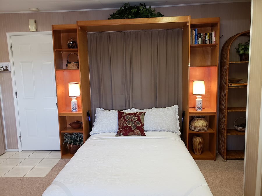 Murphy bed in the "down" position.