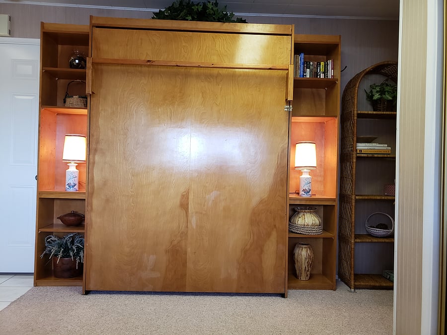 Murphy bed in the "up" position.