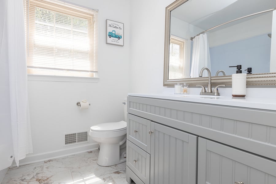 Bathe in this relaxing upstairs bathroom