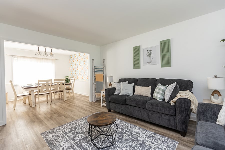 Socialize in this open concept living/dining room