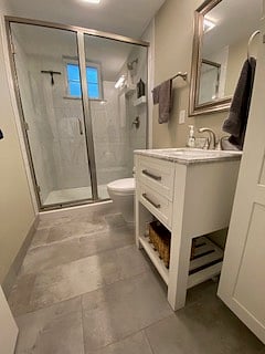Heated floor in bathroom