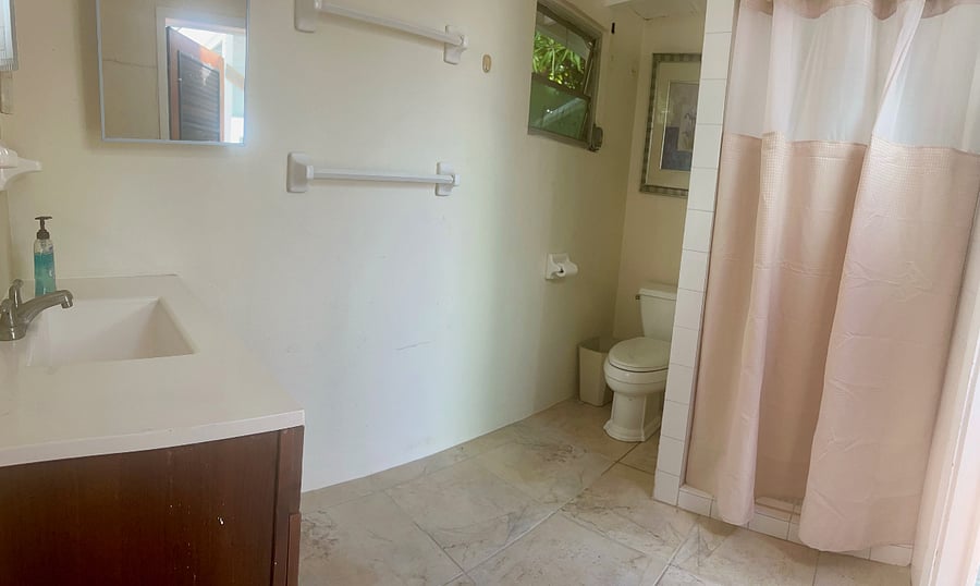 2 of 2.5 bahts / outdoor stand alone bathroom 10 feet from apt entrance; great for a day after beach