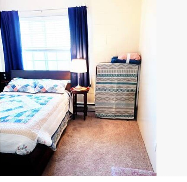 Bedroom 2 with Full-size bed and folding single bed, to sleep a 3rd person under 150 lbs.