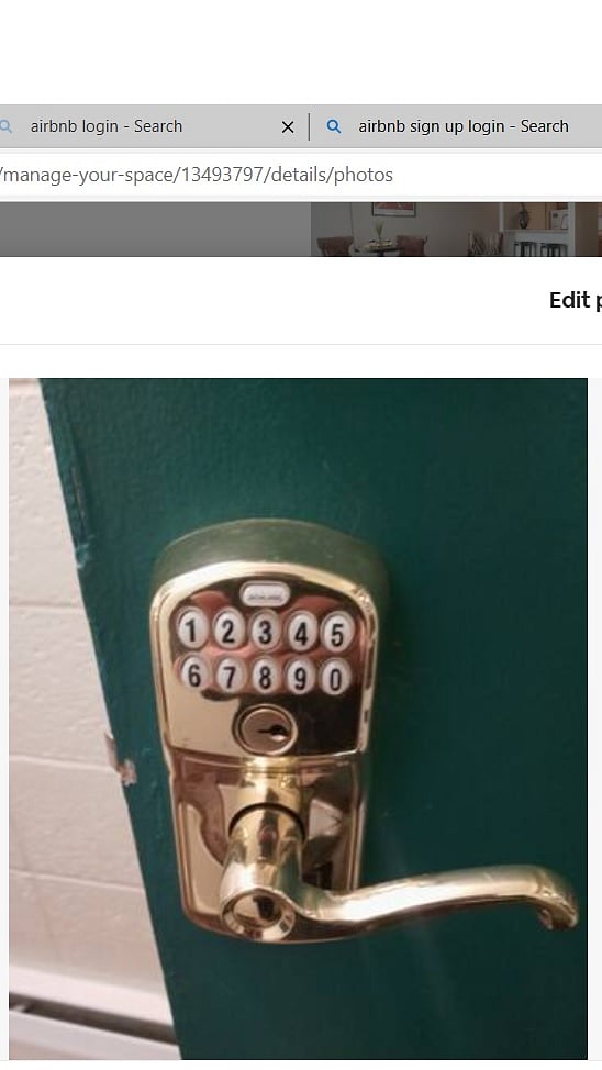 Key pad offers self-check in. Your personal code is assigned for the duration of your stay.