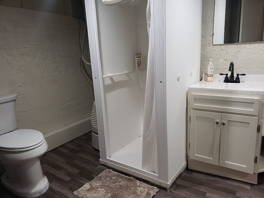 Bathroom in the furnished basement