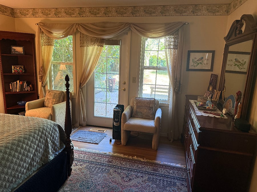 Master Bedroom with door to outside deck. (3rd bedroom; optional)