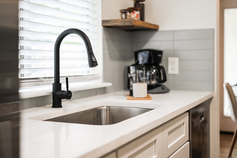 Kitchen - Deep sink and a coffee maker for you morning coffee.
