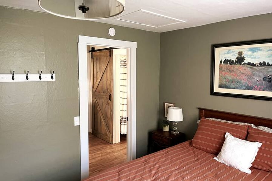 Master bedroom with large closet space.