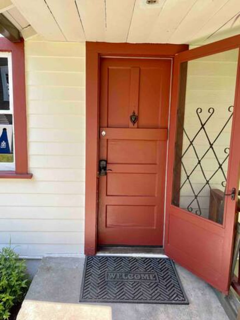 Front door with keyless entry.