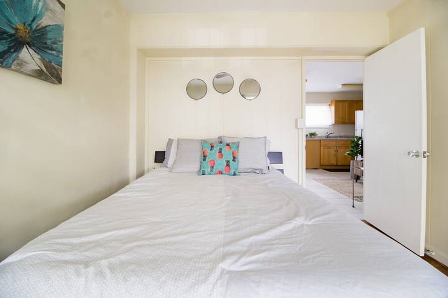 Second bedroom has a comfortable, supportive full-size bed.