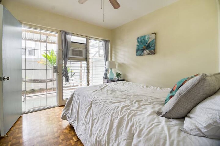 Second bedroom has door to the spacious, rare lanai area.