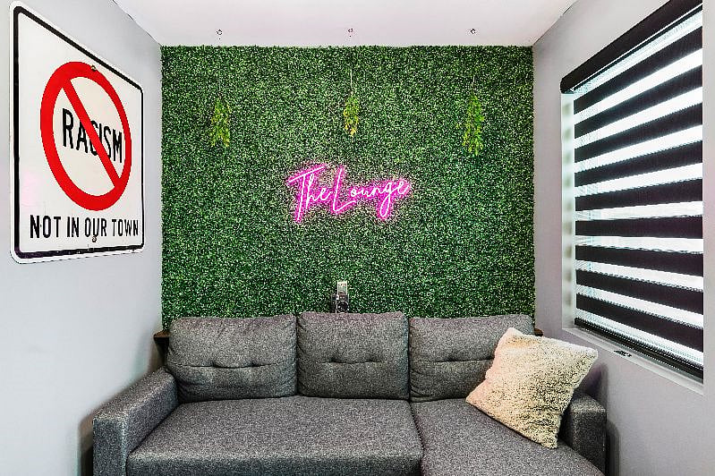 Technically a second bedroom with a door and spacious closet, The Lounge is the ultimate cozy hangout space for a chill night in.
