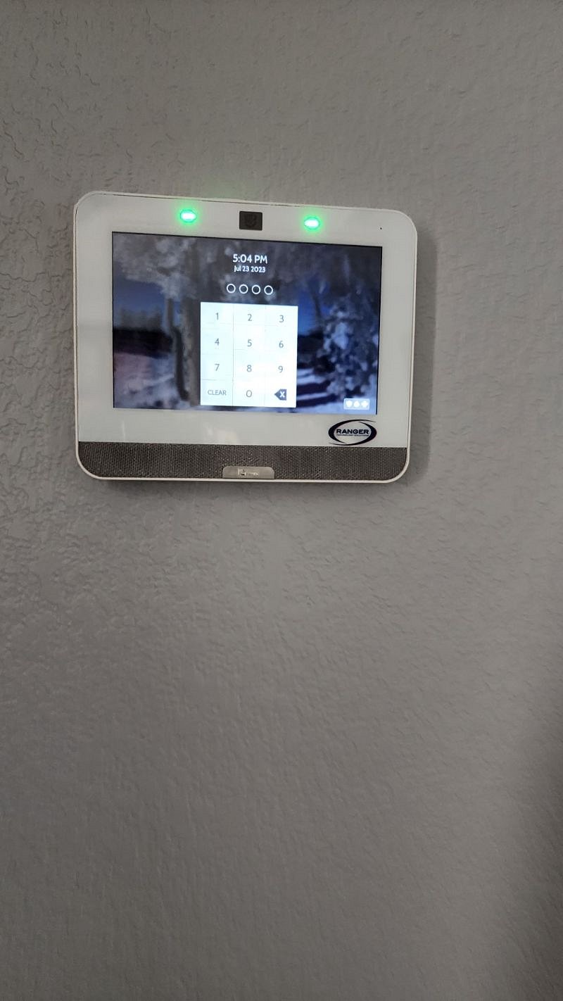 Security panel near front door.