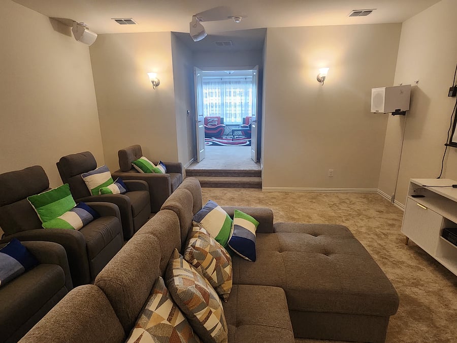 Media Room adjacent to upstairs living room.