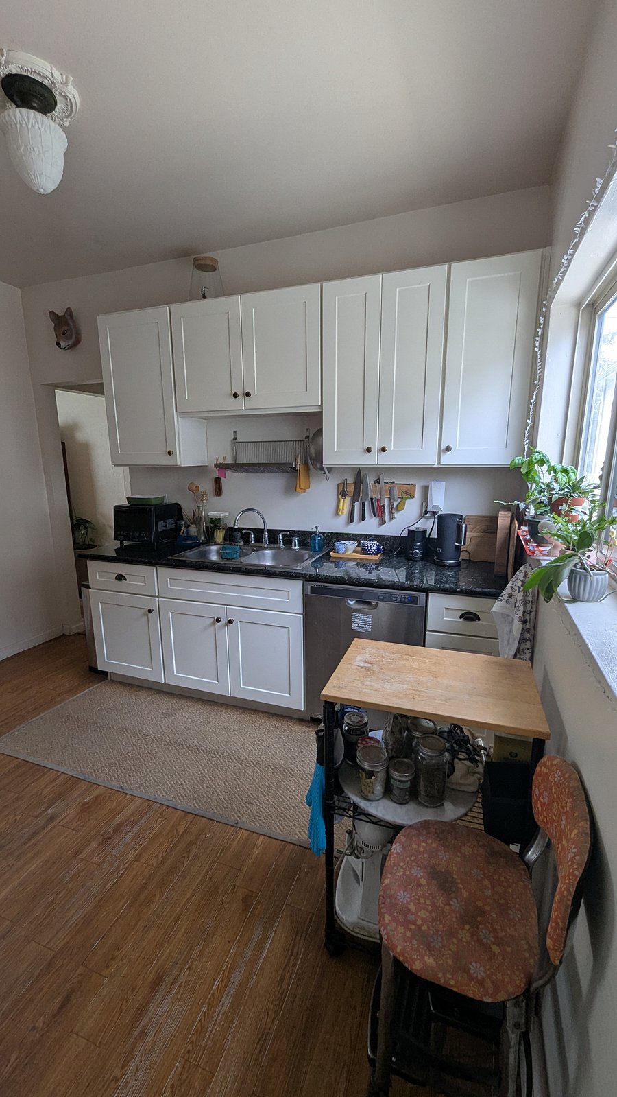 Kitchen Sink w dishwasher, toaster oven, electric kettle, electric frother