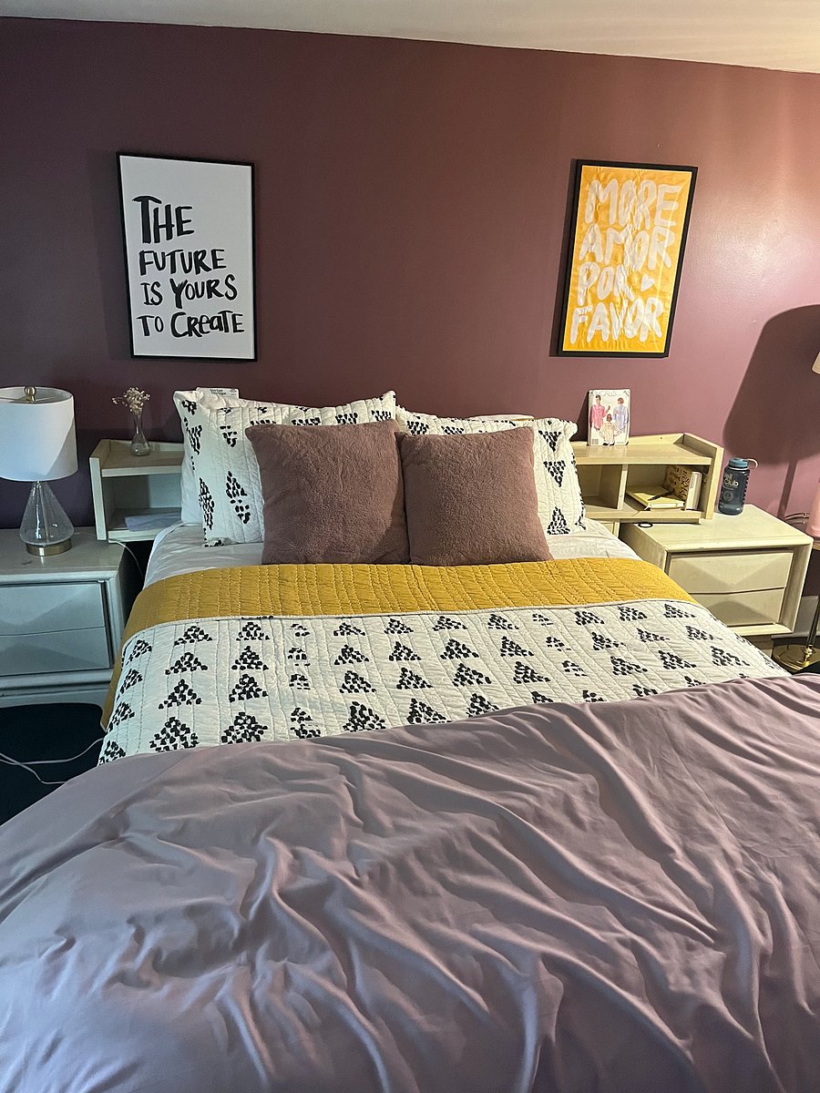 Bedroom 7 - Mauve Room (Queen Bed) - $750/month
Occupancy 1
Fully furnished
Complete house privileges