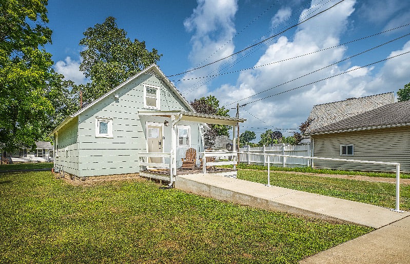 Ramp that leads to back porch.