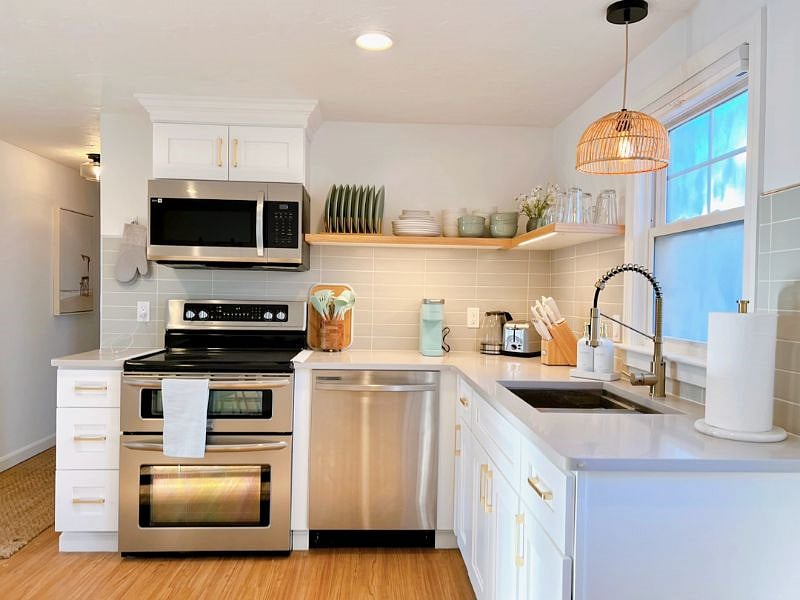 Newly renovated kitchen with all new cabinets and counters