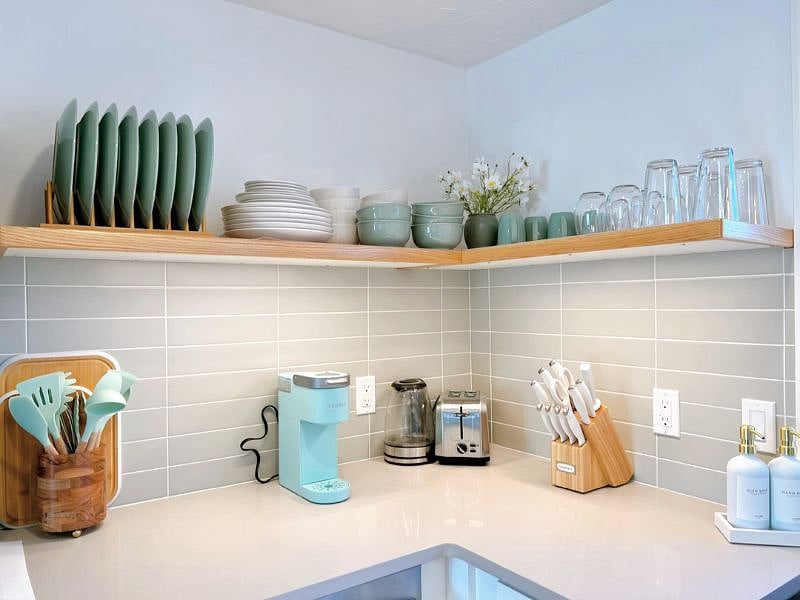 Fully stocked kitchen ready for home cooked meals.