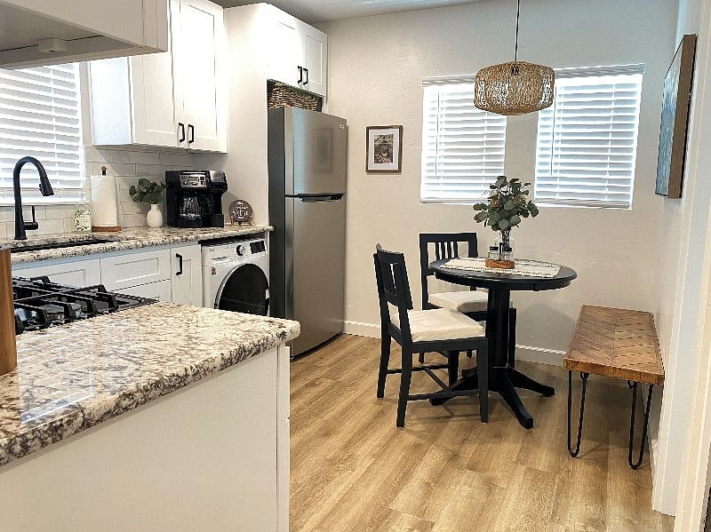 Bright, spacious kitchen to prepare and enjoy your meals.   