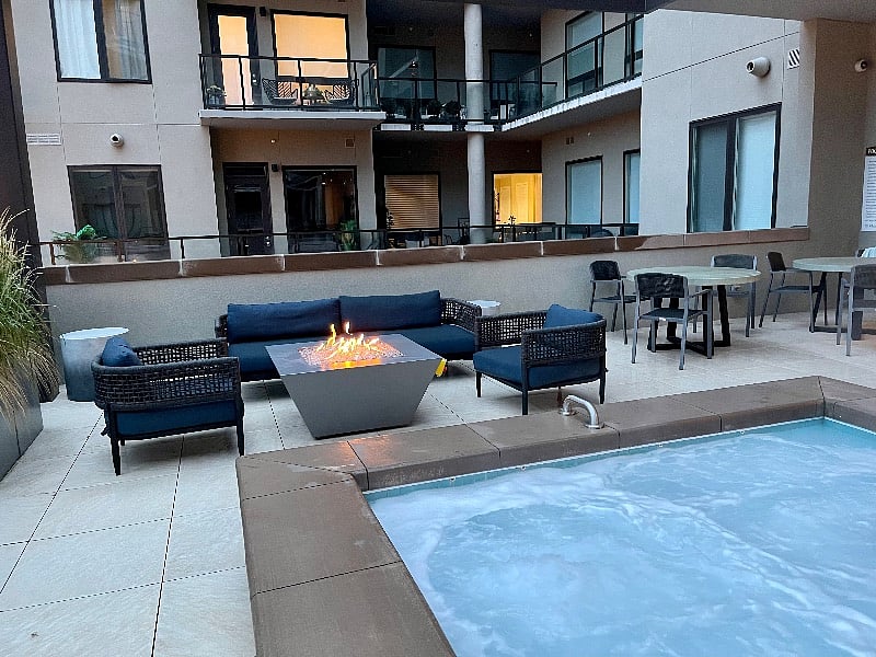Fire pit by the Hot Tub 