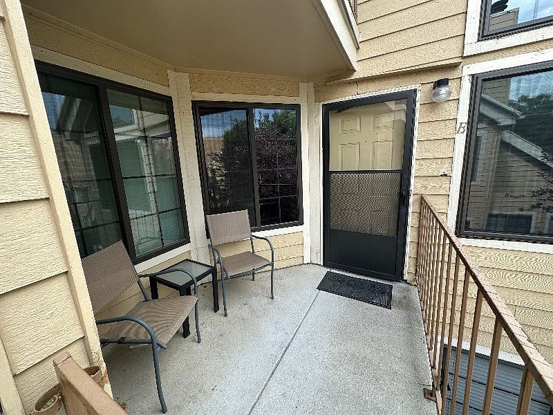 Private covered patio with seating