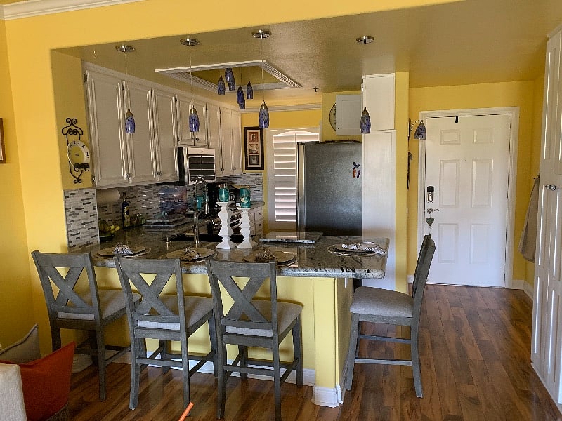 Kitchen and front door. 