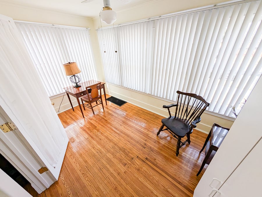Bonus sunroom space off the full bedroomideal for a home office, reading nook, or extra storage.