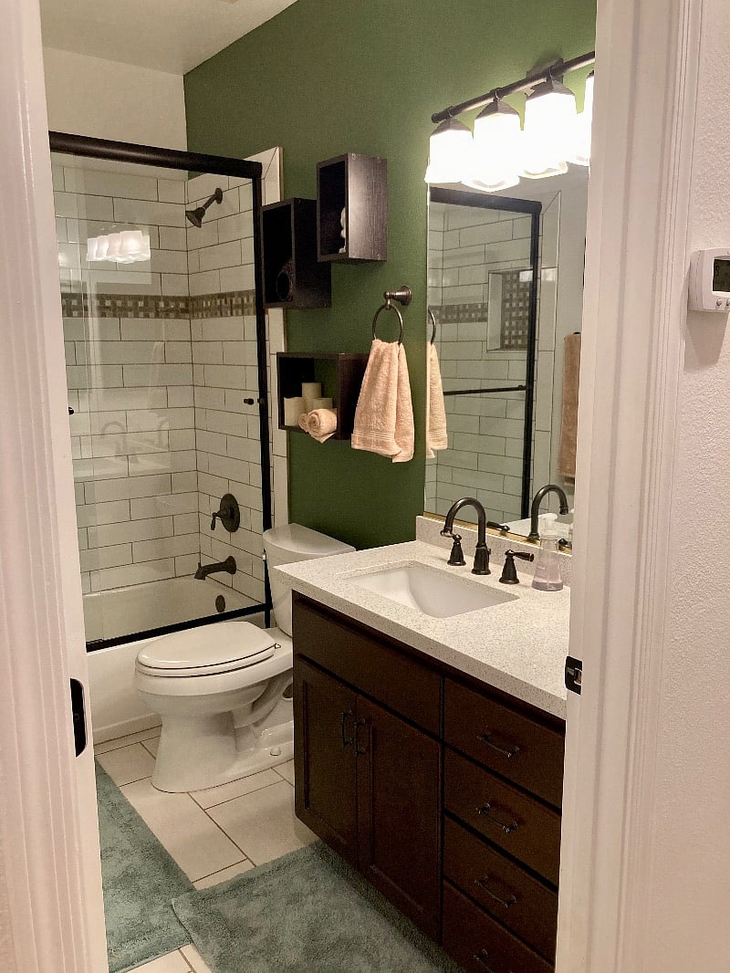 Guest bathroom with bath and shower