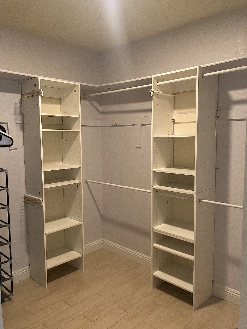Master bedroom walk in closet
