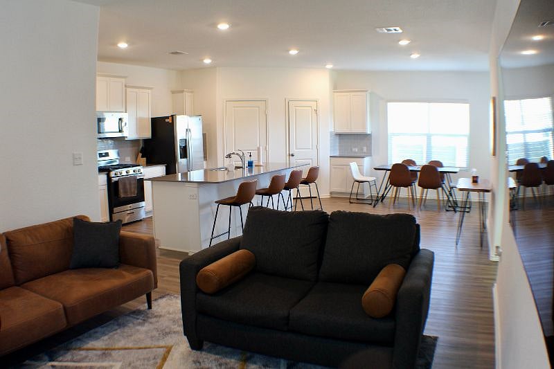 Living room, Kitchen, and dining room