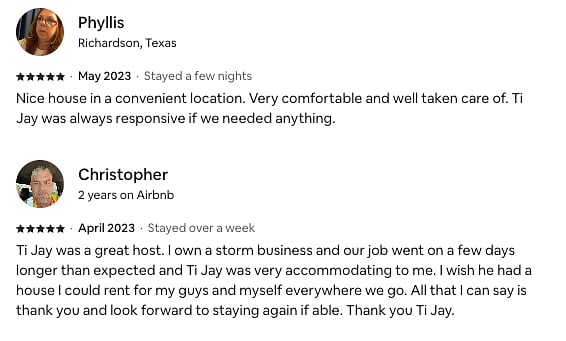 We love and welcome our new and returning guests!