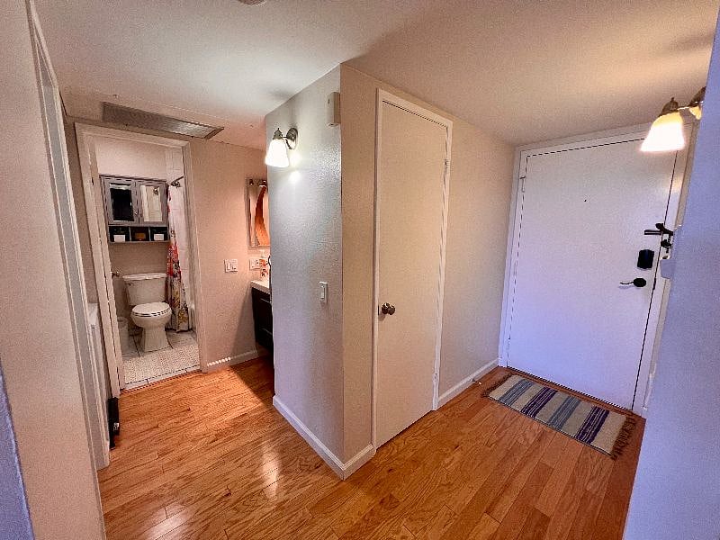 Entryway and bathroom