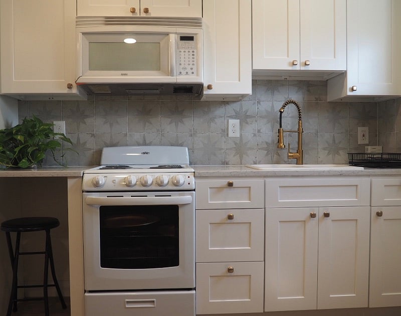 Full Kitchenette complete with gold hardware
