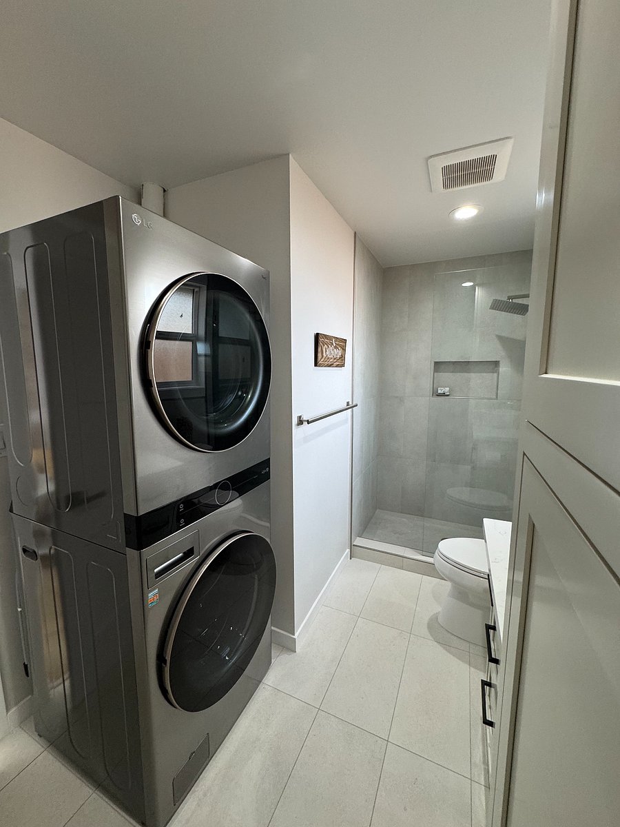 Washer/Dryer conveniently located in restroom